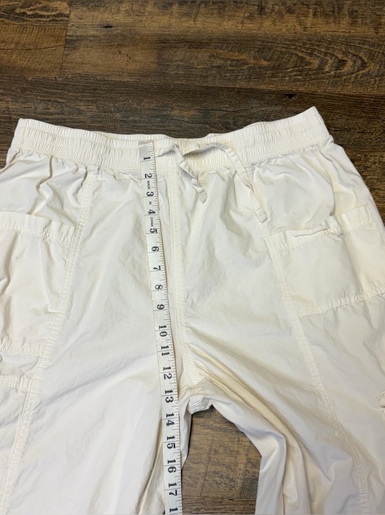 AERIE Cargo Pants High Waist Go-For-It Baggy Parachute Jogger Womens Large Ivory - Picture 7 of 13